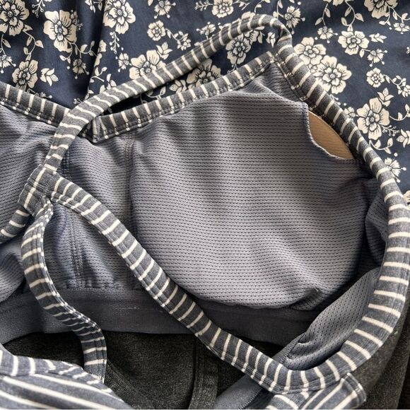 Athleta Heather Grey & White Striped Athletic Bra Tank Top - Picture 12 of 14